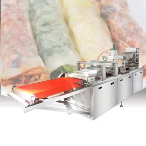 Máquina para hacer rollos de harina de maíz, máquina comercial Harga Mesin Pembuat Kulit Lumpia, línea mexicana, Tortilla, Primavera