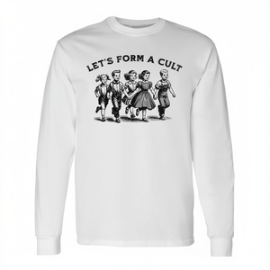 Camiseta de manga larga con satira de humor negro retro de Let's Form A Cult - Product Image 2
