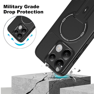 Funda para Móvil Honor <span class=keywords><strong>600</strong></span> Pro/400 Lite/Play 10A/X8d 6 7, de Lujo, Textura de <span class=keywords><strong>Fibra</strong></span> de Carbono Premium, Soporte Magnético para Auto, Antigolpes - Product Image 5