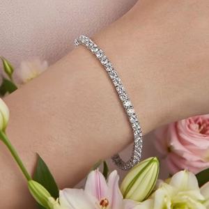 Bracelets et Joncs Tennis en Acier Inoxydable Plaqué Or 18 carats de Haute Qualité, Anti-ternissement, Étanche, avec Zircons, pour Femmes et Hommes - Product Image 5