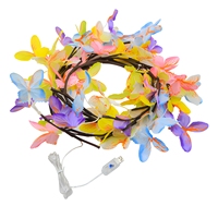 LED-Blumenranken-Lichterkette 72 96 144 LED Sakura Pfirsichblüten Boho Wandgirlande Feenlicht für Hochzeit Weihnachten Party Raumdekoration