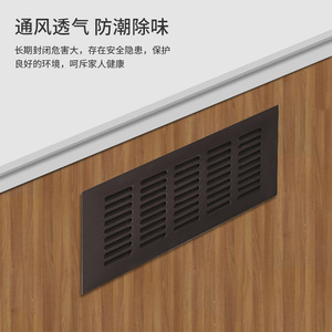 Grille de ventilation en alliage d'aluminium, couvercle de dissipation thermique à lamelles rectangulaires brunes pour armoire à chaussures, accessoire de quincaillerie - Product Image 1