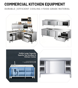 Mesa de <span class=keywords><strong>Trabajo</strong></span> de Acero Inoxidable para Cocina, Construcción Reforzada, Patas de Altura Ajustable, para Preparación de Alimentos <span class=keywords><strong>Comercial</strong></span> - Product Image 2