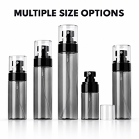 Flacon pulvérisateur de voyage transparent noir à pompe, personnalisable, réutilisable, rechargeable, à fine brume, pour lotion hydratante pour le visage, PET, 100 pièces