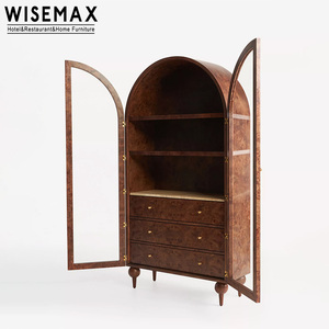 Meubles WISEMAX, meubles d'hôtel rétro américains, armoire à tiroirs en bois massif, meuble de présentation de vin pour salon, pour villa - Product Image 6