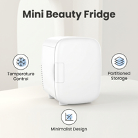 Mini-réfrigérateur de nouvelle conception, réfrigérateur à maquillage 4L pour boissons (6 canettes) et soins de la peau, petit réfrigérateur de beauté
