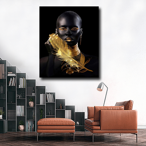 Prezzo all'ingrosso nero signora stampato pittura su tela di stampa sulle pitture murali per la decorazione della casa - Product Image 3