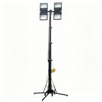Poteau télescopique à manivelle de 4m/5m pour lampe à ballon 1KW avec chariot