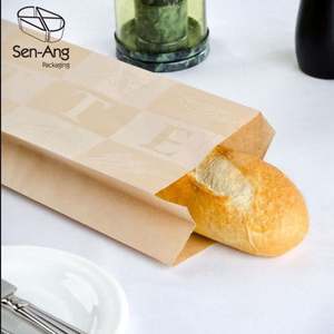Emballage en papier kraft biodégradable, résistant à la graisse, de qualité alimentaire, sac à pain avec fenêtre - Product Image 1