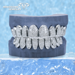 Rejilla Dental Personalizada con Moissanita VVS Invisible, Estilo Hip Hop, Diamantes de Lujo, Plata 925, Rejilla Dental Personalizada para Dientes - Product Image 1