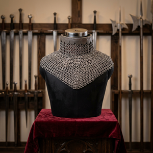 Collar de cota de malla de obispo Medieval auténtico, cuello protector de acero suave, accesorio de disfraz de recreación histórica Gorget - Product Image 1