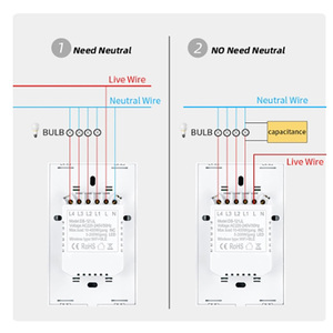 สวิตช์อัจฉริยะ <span class=keywords><strong>Smart</strong></span> Life WiFi มาตรฐานอเมริกา ไม่ต้องใช้สายกลาง 10A กระจก 1/2/<span class=keywords><strong>3</strong></span>/4 ปุ่มสัมผัส ใช้งานร่วมกับ Alexa และ Google ได้ - Product Image 5