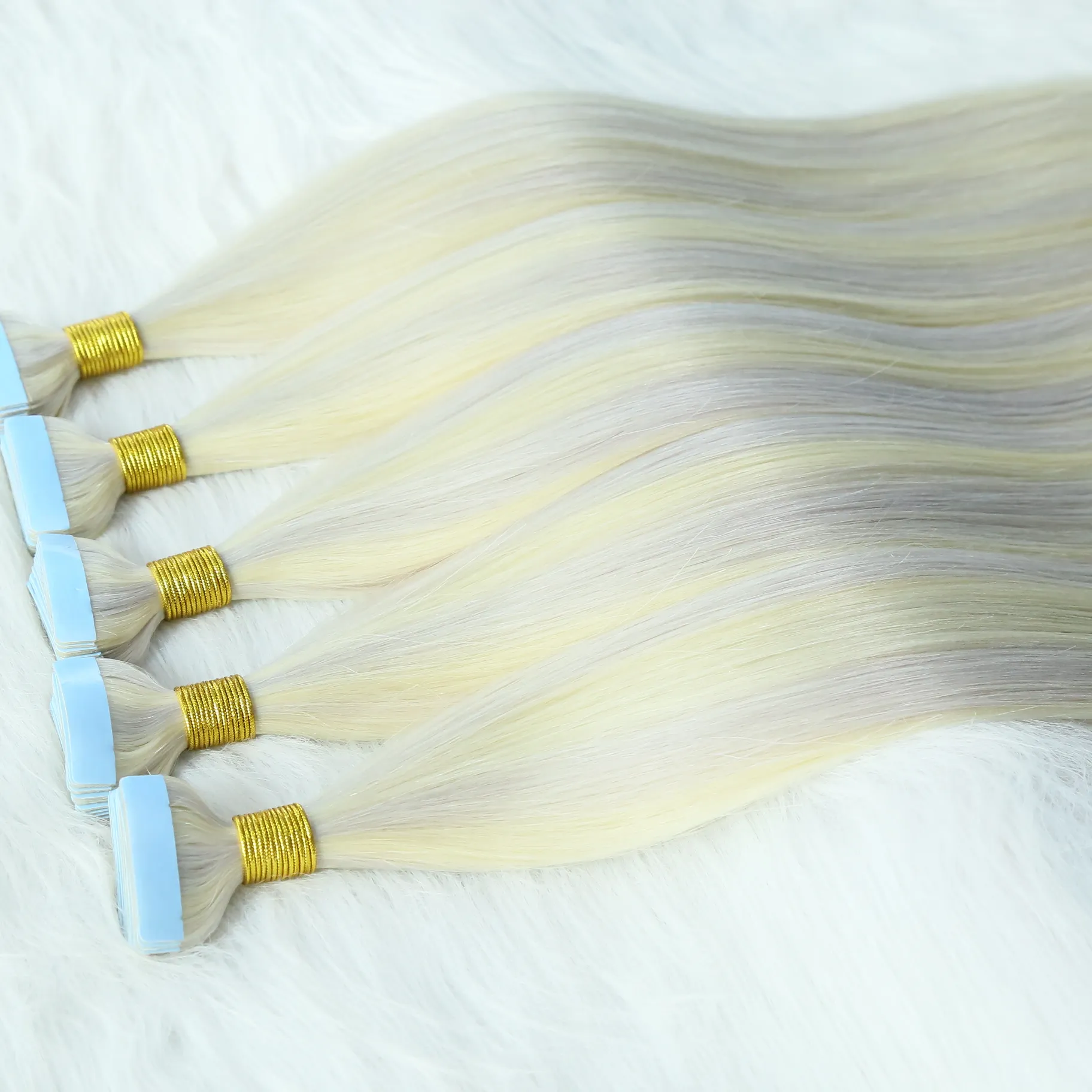 Tape Hair Extensions 22 inches Lengths Light Brown Color Vietnamese Hair Straight Human Hair