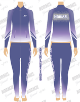 Ensemble de tenues d'échauffement personnalisées pour cheerleading avec strass AB, vêtements d'entraînement scintillants pour équipes de danse, survêtement de danse