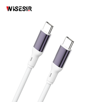 Câble de charge rapide WISESIR 1m 3A 60W PD en alliage d'aluminium Type-C pour iPhone 17 Pro Max et appareil photo