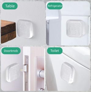 Wholesale 6 Pack Self Adhesive <strong>Door</strong> Stopper Wall Protector Anti-collision Bumper Guard Soft Rubber Wall Shield Sticker - Product Image 6