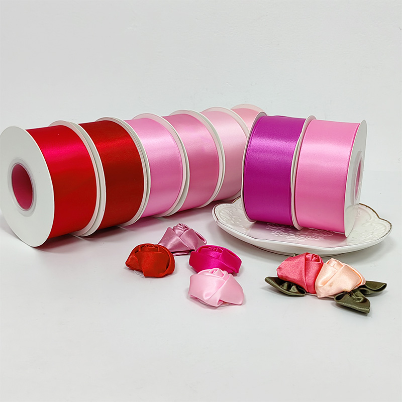 Red Pink Color 50 Yards Ribbon Roll Gift Ribbons Satin Ribbon for Decoration Gift Box Bows