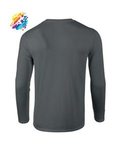 เสื้อยืดผู้ชายแบบเรียบสีพื้นพร้อมลายสก็อตแบบกำหนดเอง ผ้าฝ้าย 100% แขนยาว เป็นมิตรกับสิ่งแวดล้อม - Product Image 3