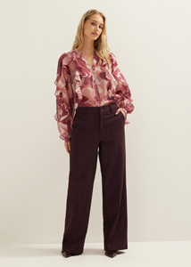 Chemisier à manches longues à volants pour femmes personnalisé <span class=keywords><strong>chemise</strong></span> à boutons avec détails en cascade bureau élégant sur mesure OEM usine de Chine - Product Image 5