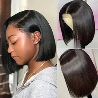 Perruque sans colle en dentelle HD 2x6 13x4 13x6, cheveux humains brésiliens non traités, coupe bob courte ultra-lisse, pour femmes noires, vente en gros à prix abordable
