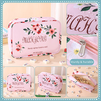 Sac de rangement pour Mahjong américain, sac de rangement en toile florale rétro, étui de voyage léger et portable pour 166 tuiles, coffret cadeau Mahjong