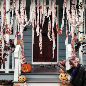 Halloween adereços traje com sangue bandagens casa assombrada sala secreta escapar decoração conjunto zumbi ferida curativo