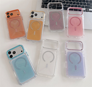 เคสแม่เหล็กแบบมีกลิตเตอร์หนาพิเศษพร้อมกรอบเลนส์เคลือบไฟฟ้าสำหรับ iPhone 16 15 14 Pro Max, เคสสีขาวสำหรับ iPhone 17 Pro - Product Image 2