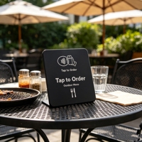 Sous-verre et porte-menu personnalisés en époxy NFC étanches pour restaurants, cafés, bars