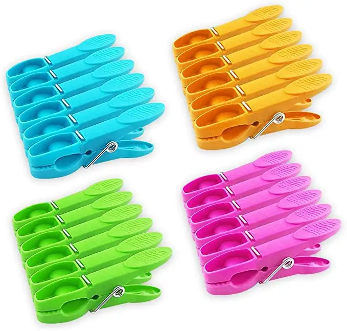 DS1763 Juego de alfileres para ropa de secado al aire Clips con resortes Clavijas colgantes Clips Pinzas para ropa de plástico coloridas