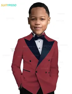 Ensemble de <span class=keywords><strong>costume</strong></span> pour garçon à revers tendance, <span class=keywords><strong>costume</strong></span> formel pour fête d'anniversaire d'enfants, <span class=keywords><strong>costume</strong></span> de scène pour enfants, pantalon de smoking 2 pièces - Product Image 4