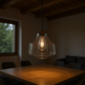 Luminaire suspendu en verre en forme de cloche, ampoule à incandescence E27, éclairage intérieur pour salon, petite taille, abat-jour transparent - Product Image 2