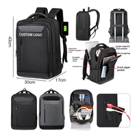 Sac à dos professionnel extensible pour ordinateur portable avec logo personnalisé, grande capacité, vente en gros, avec port USB pour le bureau, les affaires et les voyages