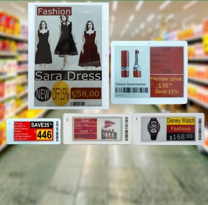 Étiquettes électroniques E-Ink de 2,13'', 2,66'', 2,9'', 4,2'', 5,8'', 7,5'', Écran E-Paper, Étiquette de prix numérique pour magasin, Affichage RFID, Wifi, ESL, Étiquette de rayon électronique - Product Image 1