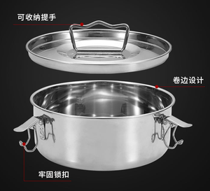 ตะกร้านึ่งอาหาร DFP01 304 ทำจากสแตนเลส ใช้สำหรับนึ่งอาหารกลางแจ้ง พร้อมฝาปิดสำหรับอุ่นอาหาร - Product Image 6