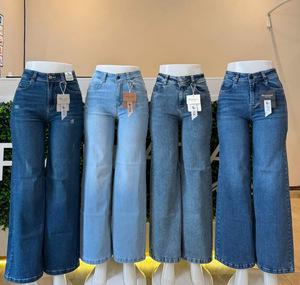 Jeans <span class=keywords><strong>Cargo</strong></span> da <span class=keywords><strong>Donna</strong></span> Invernali a Vita Media, Stile Americano Retrò, <span class=keywords><strong>Pantaloni</strong></span> in Denim a Gamba Larga, Asciugatura Rapida, Spandex/<span class=keywords><strong>Cotone</strong></span> - Product Image 6