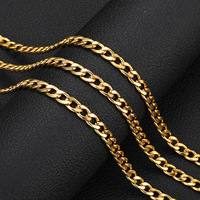 Vente en gros Bijoux sans ternissure Chaîne en acier inoxydable plaqué or 18 carats Chaîne à maillons Figaro Chaîne de collier pour hommes et femmes
