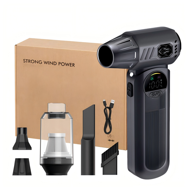 Turbo Blower Jet Fan Vacuum Cleaner 130,000rpm BLDC High Pressure 45m/s Wind Speed Dual 4000mAh Battery Multifunctional Air
