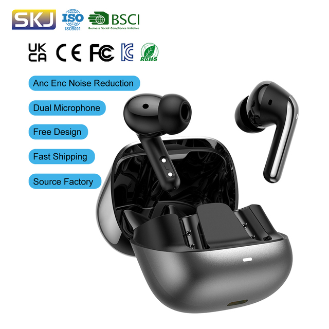 New Hybrid 2Mics Wireless Earbuds Anc Enc Noise Cancelling Headphone Sports Gaming Bluetooth Earphones HiFi Stereo In-Ear Earbud