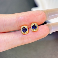 Hot Sale Good Price 925 Sterling Silver Natural Sapphire Jewelry Set 4x5mm Certified Luxury Fashion Wedding Engagement OEM ODM