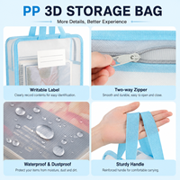 Bolsa de Almacenamiento de Doble Capa de Gran Capacidad Directo de Fábrica, Carpeta de Archivos Transparente Multifuncional de PP para Material Escolar