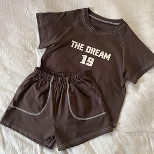 Completo Sportivo Estivo per Bambini e Bambine, Nuovo Abbigliamento Casual con Stampa di Lettere e Maniche Corte - Product Image 5