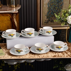 Cesta de jardín tejida estilo americano de gran venta, cesta de frutas pintada, taza de café, cuenco de doble asa, plato de cena, plato de sopa, vajilla. - Product Image 6