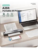 Printer Thermal Portabel Phomemo A284, Printer Thermal, Printer Thermal A4 Portabel Tanpa Tinta Mini Nirkabel