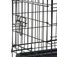 Niche Double porte écologique pour chien, niche pliable en fil métallique, avec plateau