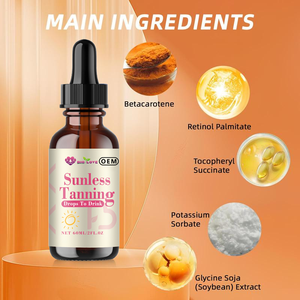 Gouttes autobronzantes personnalisées OEM d'usine 60ml, non collantes, à base de vitamine Bêta-carotène et de Zéaxanthine, complément alimentaire bronzant pour la peau - Product Image 5