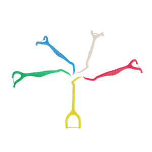 ナイロンプラスチックシルク製の歯のクリーニングのためのミントフレーバーデンタルフロス付きの安い良い旅行フロスピックホテルつまようじ - Product Image 1