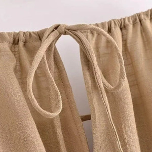 Maxi Abiti in <span class=keywords><strong>Lino</strong></span> Naturale Abbigliamento Bianco da Spiaggia Lunghi Personalizzati per <span class=keywords><strong>Donna</strong></span> Autunno Casual a Portafoglio Estivi - Product Image 5