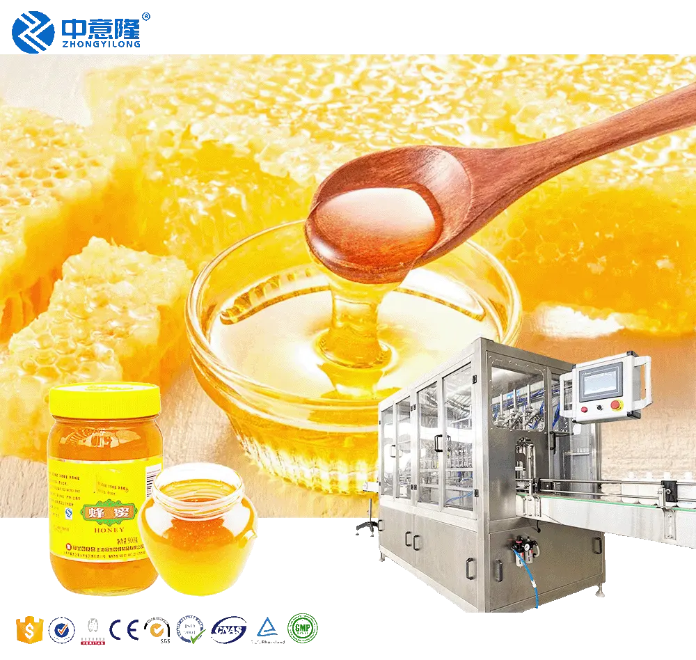 Tự động mật ong Dán Máy chiết rót với máy trộn hoặc nóng ống nhôm máy móc cho chất lỏng bao bì và niêm phong cho bán Trung Quốc