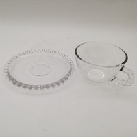 Perles de style simple design teinté couleurs unies tasse à thé en verre contact sans danger pour les aliments 7oz verre à café turc tasse à boire ensemble de soucoupe