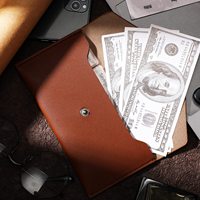 Organisateur de budget 2023 en cuir PU avec intercalaires A6/A7 pour enveloppes de factures et portefeuille de trésorerie